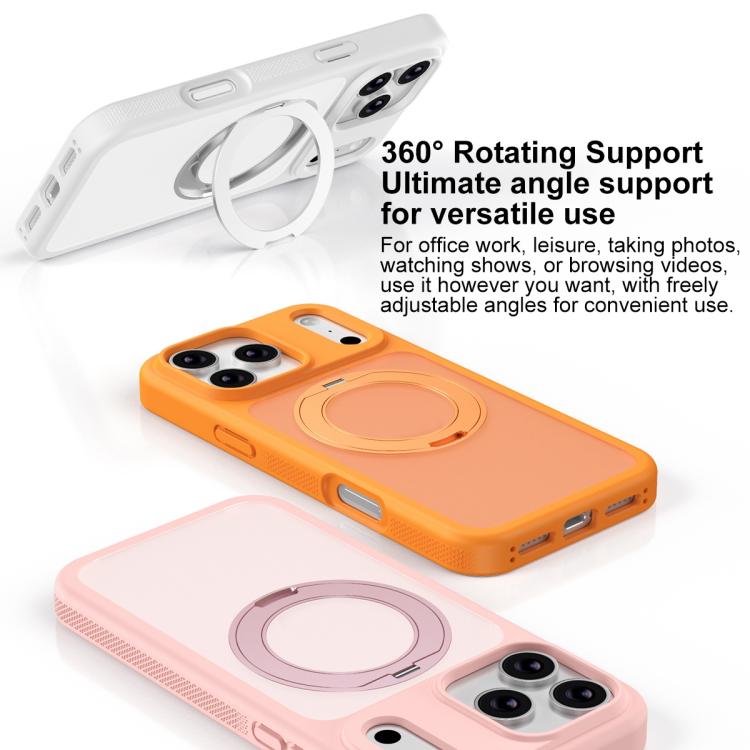 Skin-friendly Anti-Stain Rotating Holder Magnetic Armor Phone Case, For iPhone 17 Pro Max, For iPhone 17 Pro