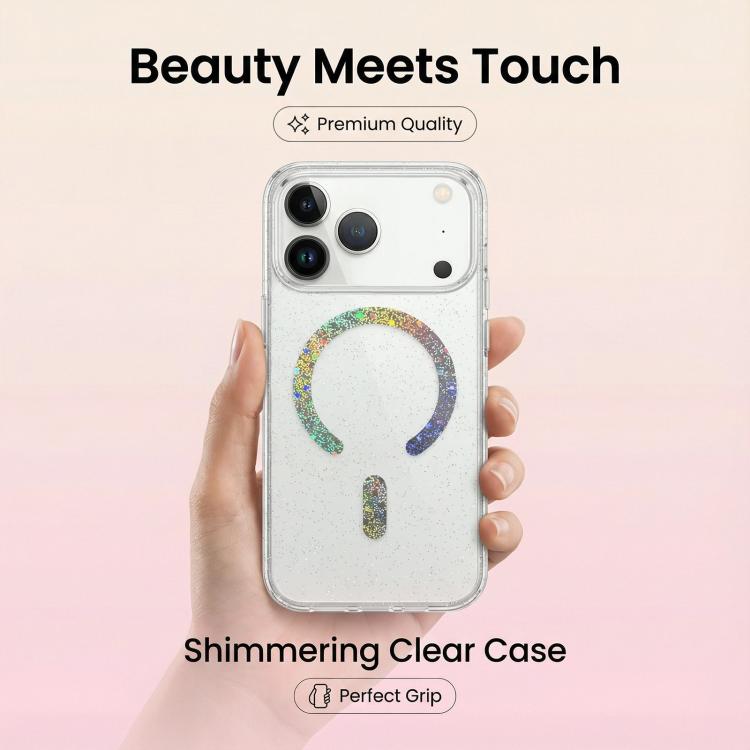 Glitter Magnetic TPU Phone Case, For iPhone 18 Pro / 17 Pro, For iPhone 18 Pro Max / 17 Pro Max
