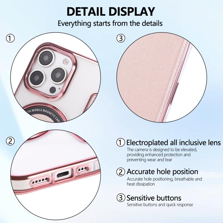 Ultra-thin Magnetic Plating Vegan Leather Phone Case, For iPhone 16 Pro, For iPhone 16 Plus, For iPhone 16, For iPhone 15 Pro Max, For iPhone 15 Pro, For iPhone 15 Plus / 14 Plus