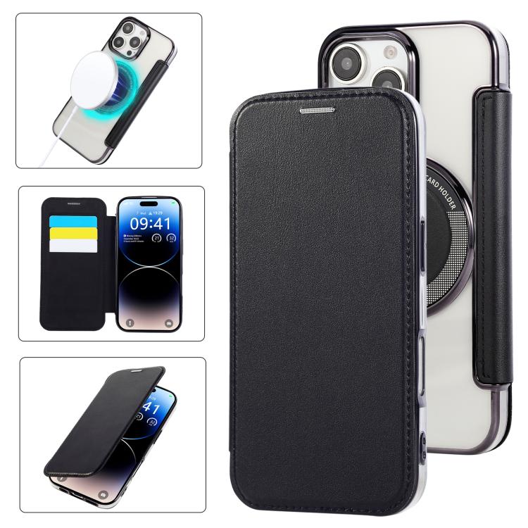 Ultra-thin Magnetic Plating Vegan Leather Phone Case, For iPhone 16 Pro, For iPhone 16 Plus, For iPhone 16, For iPhone 15 Pro Max, For iPhone 15 Pro, For iPhone 15 Plus / 14 Plus
