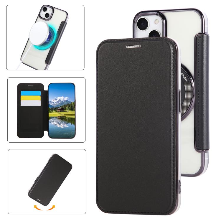 Ultra-thin Magnetic Plating Vegan Leather Phone Case, For iPhone 15, For iPhone 14 / 13, For iPhone 14 Pro, For iPhone 14 Pro Max, For iPhone 13 Pro Max, For iPhone 13 Pro