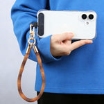 Gold-Tone Buckle Short Phone Lanyard Wrist Strap