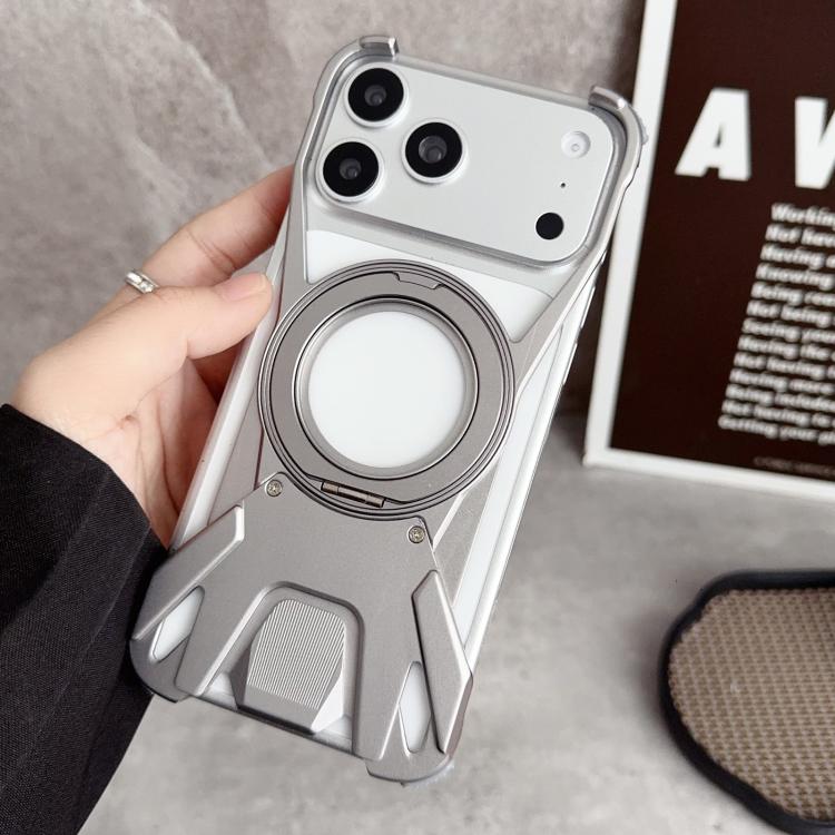 Racing Car Metal Frameless 360 Rotation Holder Magnetic Phone Case, For iPhone 17 Pro Max, For iPhone 17 Pro