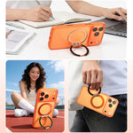 Vegan Leather Magnetic Phone Case with 360 Degrees Rotating Stand, For iPhone 17 Pro Max, For iPhone 17 Pro, For iPhone 17