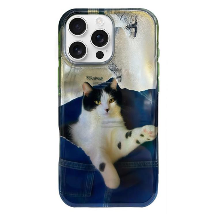 Rounded Edge IMD Pattern TPU Phone Case, For iPhone 16 Pro Max, For iPhone 16 Pro, For iPhone 16
