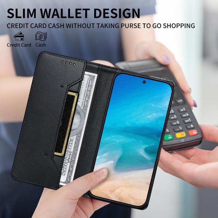 Stitched Line Magnetic RFID Vegan Leather Phone Case, For iPhone X / XS, For iPhone XR, For iPhone XS Max, For iPhone 8 Plus / 7 Plus