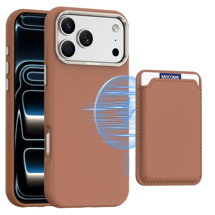 Mocome Plain Magnetic Card Bag Phone Case, For iPhone 18 Pro / 17 Pro, For iPhone 18 Pro Max / 17 Pro Max