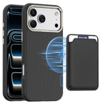 Mocome Plain Magnetic Card Bag Phone Case, For iPhone 17 Pro Max, For iPhone 17 Pro