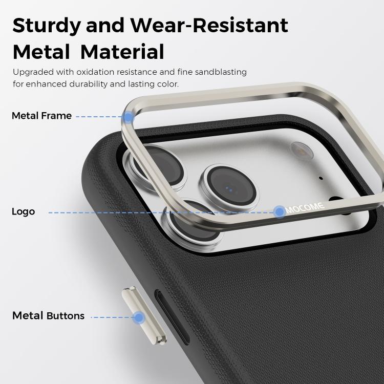 Mocome Plain Magnetic Card Bag Phone Case, For iPhone 18 Pro / 17 Pro, For iPhone 18 Pro Max / 17 Pro Max