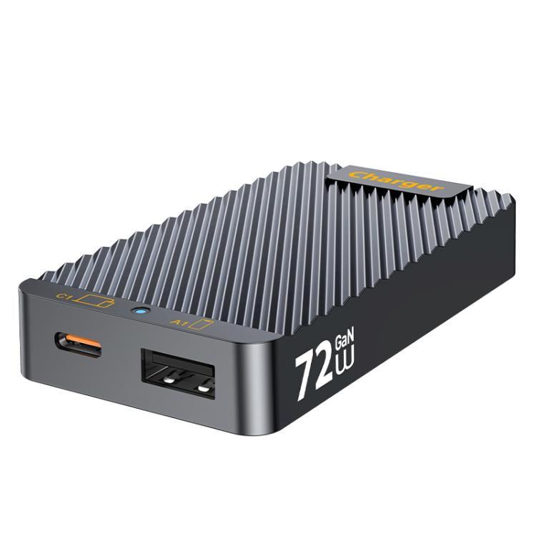 WLX-902 72W Type-C and USB Dual-Port GaN Ultra Thin Card Sized Fast Charger, EU Plug, US Plug, AU Plug