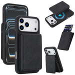 Retro Faux Leather Detachable Spring Loaded Card Bag Magnetic RFID Phone Case, For iPhone 17e / 16e, For iPhone 17 Pro Max, For iPhone 17 Pro, For iPhone 15 Plus, For iPhone 15, For iPhone 14 Plus, For iPhone 14 / 13, For iPhone 12 / 12 Pro