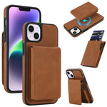 Retro Faux Leather Detachable Spring Loaded Card Bag Magnetic RFID Phone Case, For iPhone 17e / 16e, For iPhone 17 Pro Max, For iPhone 17 Pro, For iPhone 15 Plus, For iPhone 15, For iPhone 14 Plus, For iPhone 14 / 13, For iPhone 12 / 12 Pro