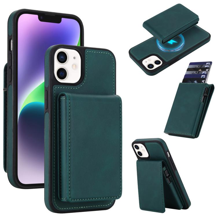 Retro Faux Leather Detachable Spring Loaded Card Bag Magnetic RFID Phone Case, For iPhone 17e / 16e, For iPhone 17 Pro Max, For iPhone 17 Pro, For iPhone 15 Plus, For iPhone 15, For iPhone 14 Plus, For iPhone 14 / 13, For iPhone 12 / 12 Pro