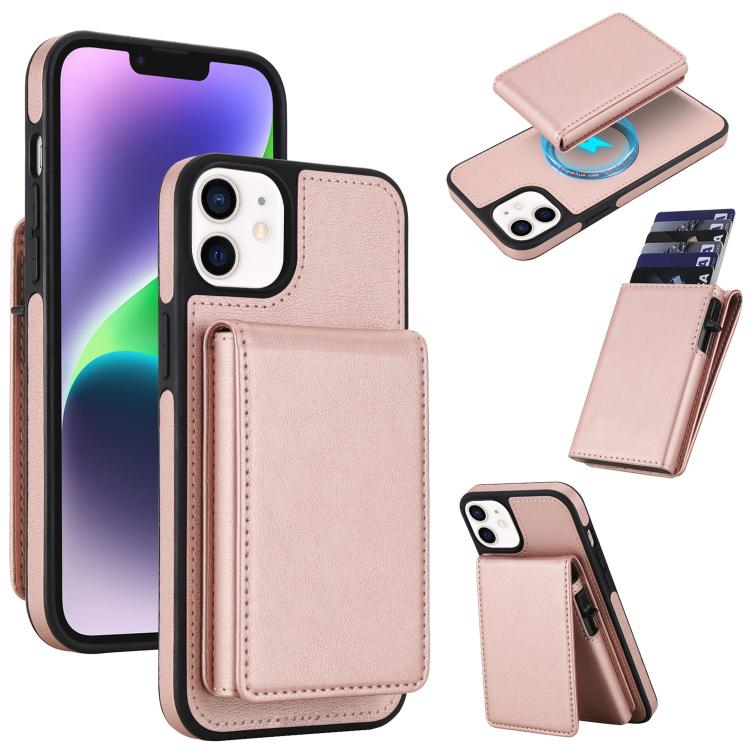 Retro Faux Leather Detachable Spring Loaded Card Bag Magnetic RFID Phone Case, For iPhone 17e / 16e, For iPhone 17 Pro Max, For iPhone 17 Pro, For iPhone 15 Plus, For iPhone 15, For iPhone 14 Plus, For iPhone 14 / 13, For iPhone 12 / 12 Pro