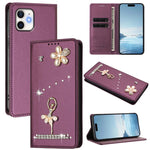 Ballet Girl Diamond Studded RFID Vegan Leather Phone Case, For iPhone 13 Pro, For iPhone 12 / 12 Pro, For iPhone 12 Pro Max, For iPhone 11 Pro Max, For iPhone 11, For iPhone 11 Pro