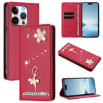 Ballet Girl Diamond Studded RFID Vegan Leather Phone Case, For iPhone 16 Pro, For iPhone 16 Plus, For iPhone 16, For iPhone 15 Pro Max, For iPhone 15 Pro, For iPhone 15 Plus