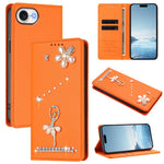 Ballet Girl Diamond Studded RFID Vegan Leather Phone Case, For iPhone 17e / 16e, For iPhone 17 Pro Max, For iPhone 17 Pro, For iPhone 17, For iPhone Air, For iPhone 16 Pro Max
