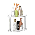 Double Layered Clear Acrylic Corner Storage Rack Desktop Organizer