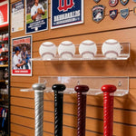 2pcs/Set Wall-Mounted Clear Acrylic Baseball Bat and Baseball Storage Rack Display Stand