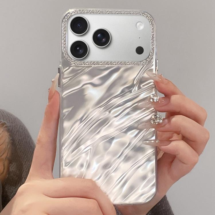 Rhinestone Lens Frame Wrinkled Design Phone Case, For iPhone 17 Pro Max, For iPhone 17 Pro, For iPhone 17, For iPhone Air, For iPhone 16 Pro Max, For iPhone 16 Pro, For iPhone 16, For iPhone 15 Pro Max, For iPhone 15 Pro, For iPhone 15, For iPhone 14  ...