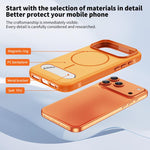 Two-colors Imitation Original Magnetic Phone Case with Holder, For iPhone 17 Pro Max, For iPhone 17 Pro