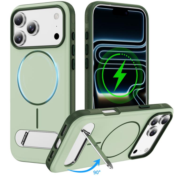 Two-colors Imitation Original Magnetic Phone Case with Holder, For iPhone 17 Pro Max, For iPhone 17 Pro