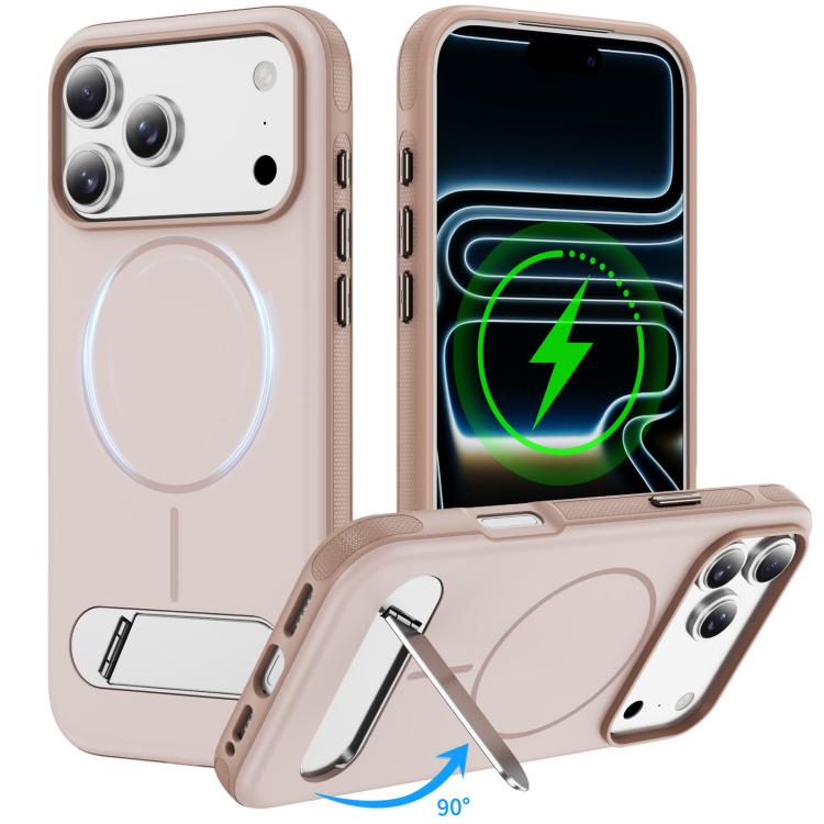 Two-colors Imitation Original Magnetic Phone Case with Holder, For iPhone 18 Pro / 17 Pro, For iPhone 18 Pro Max / 17 Pro Max