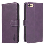 Solid Color Calfskin Texture RFID Vegan Leather Phone Case, For iPhone XS Max, For iPhone 6 Plus/7 Plus/8 Plus, For iPhone 6 / 7 / 8