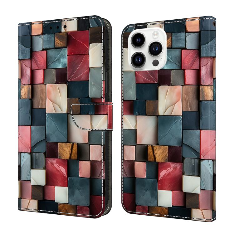 Crystal-Like Painted Vegan Leather Phone Case, For iPhone 15 Pro Max, For iPhone 15 Pro, For iPhone 14 / 13, For iPhone 14 Pro