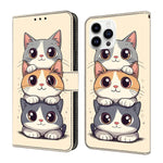 Crystal-Like Painted Vegan Leather Phone Case, For iPhone 15 Pro Max, For iPhone 15 Pro, For iPhone 14 / 13, For iPhone 14 Pro
