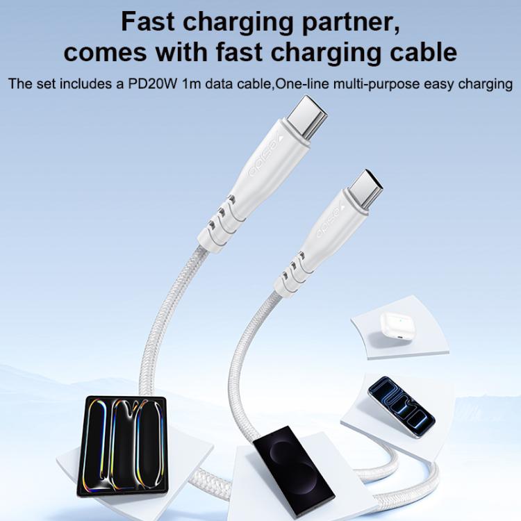 Yesido YC106 PD20W USB-C / Type-C and QC18W USB-A Dual Ports Charger Set with Type-C to Type-C Cable, YC106
