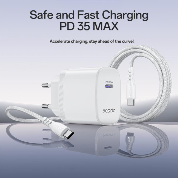 Yesido YC107 PD35W USB-C / Type-C Single Port Fast Charger Set with Type-C to Type-C Cable, YC107