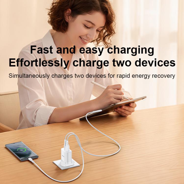 Yesido YC152 PD20W USB-C / Type-C and QC18W USB-A Dual Ports Charger Set with Type-C to Type-C Cable, YC152