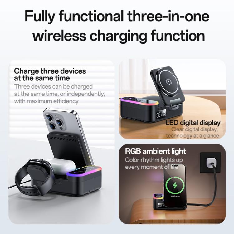 Yesido DS38 65W 8-in-1 Magnetic Wireless Charging Station with Telescopic Cord, DS38