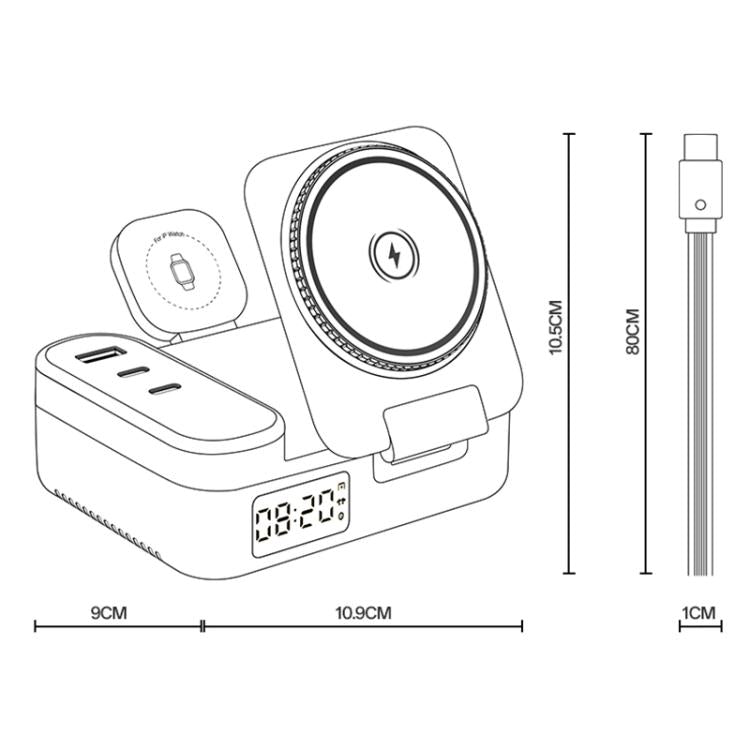 Yesido DS38 65W 8-in-1 Magnetic Wireless Charging Station with Telescopic Cord, DS38