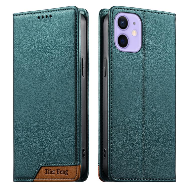 Dierfeng Splicing Strong Magnetic RFID Vegan Leather Phone Case, For iPhone 14 Pro Max, For iPhone SE 2022 / SE 2020 / 8 / 7, For iPhone 13 Pro Max, For iPhone 13 Pro, For iPhone 13 mini, For iPhone 12 / 12 Pro, For iPhone 12 Pro Max, For iPhone 12 mini