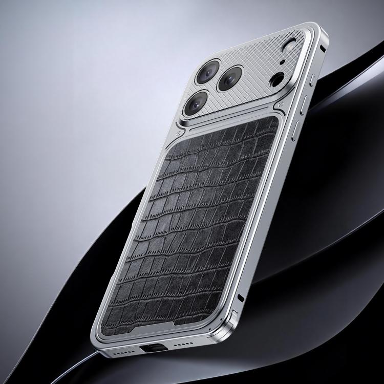 Luxury Leather-Texture Magnetic Metal Phone Case with Spring Buckle, For iPhone 17 Pro Max, For iPhone 17 Pro