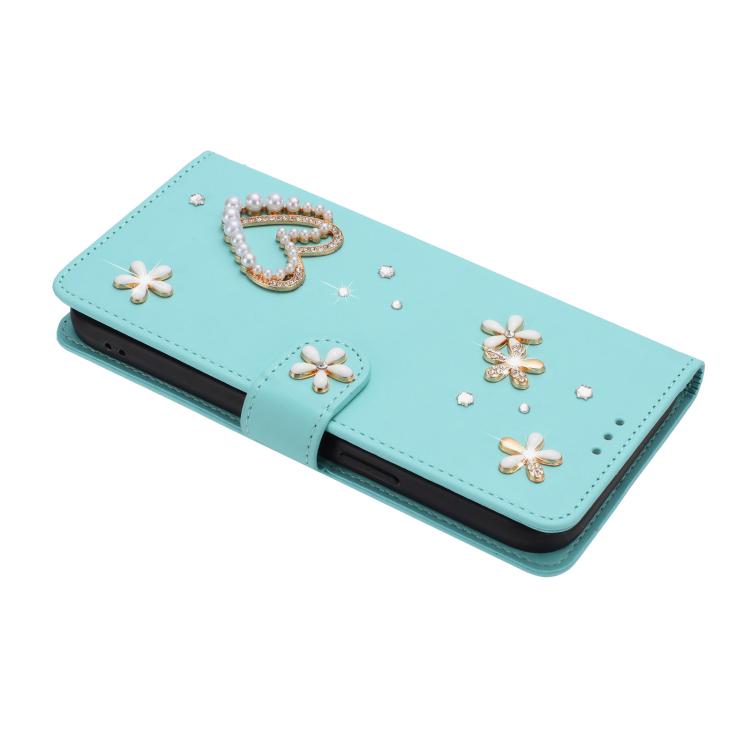 ZS01 Double-Layer Heart Floral Vegan Leather Phone Case with Wrist Strap, For iPhone 16 Pro, For iPhone 16 Plus, For iPhone 16, For iPhone 15 Pro Max, For iPhone 15 Pro, For iPhone 15 Plus