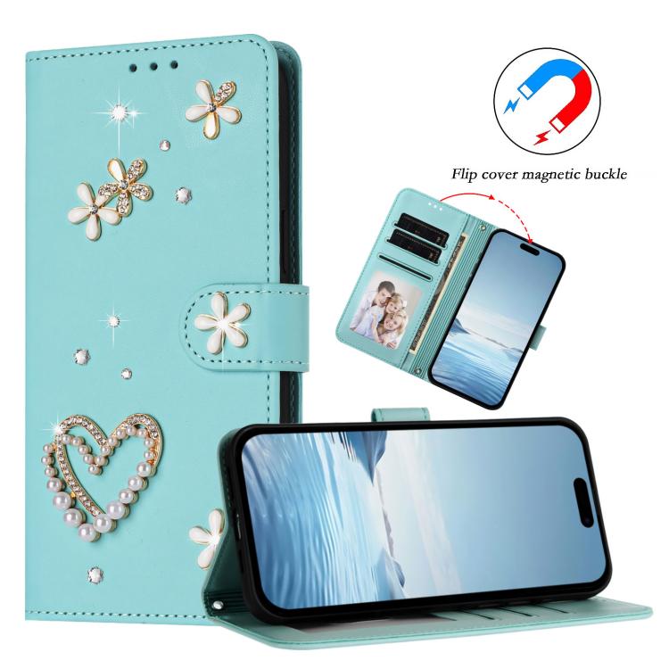 ZS01 Double-Layer Heart Floral Vegan Leather Phone Case with Wrist Strap, For iPhone 13 Pro, For iPhone 12 / 12 Pro, For iPhone 12 Pro Max, For iPhone 11 Pro Max, For iPhone 11, For iPhone 11 Pro
