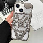 Oil Spraying Hollow Out Clown Heat Dissipation TPU Phone Case, For iPhone 15 Pro Max, For iPhone 15 Pro, For iPhone 15, For iPhone 14, For iPhone 14 Pro, For iPhone 14 Pro Max