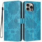 Sunflower Embossed Vegan Leather Phone Case with Small Black Rope, For iPhone 14 Pro Max, For iPhone 13 Pro Max, For iPhone 13 Pro, For iPhone 13, For iPhone 12 / 12 Pro, For iPhone 12 Pro Max, For iPhone 11 Pro Max, For iPhone 11