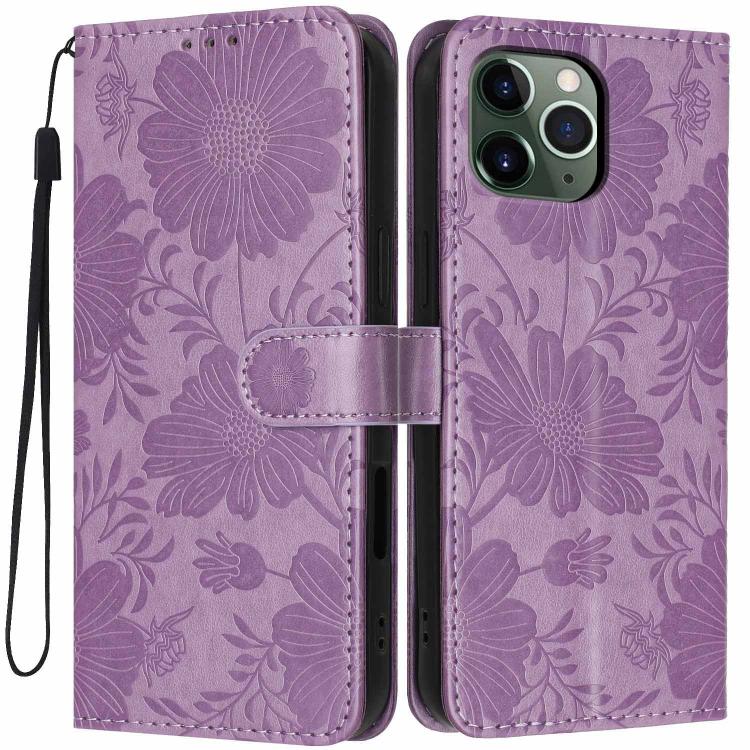 Sunflower Embossed Vegan Leather Phone Case with Small Black Rope, For iPhone 14 Pro Max, For iPhone 13 Pro Max, For iPhone 13 Pro, For iPhone 13, For iPhone 12 / 12 Pro, For iPhone 12 Pro Max, For iPhone 11 Pro Max, For iPhone 11
