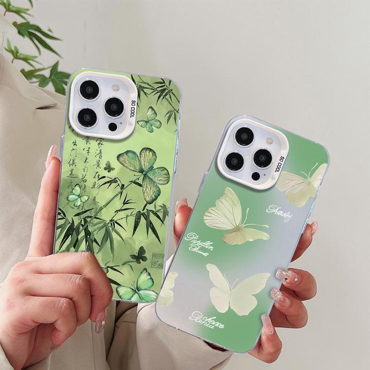 Butterfly Pattern Silver Plating PC Hybrid TPU Phone Case, For iPhone 17e / 16e, For iPhone 17 Pro Max, For iPhone 17 Pro, For iPhone 17, For iPhone Air, For iPhone 16 Pro Max