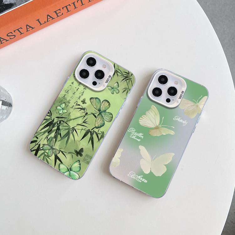 Butterfly Pattern Silver Plating PC Hybrid TPU Phone Case, For iPhone 17e / 16e, For iPhone 17 Pro Max, For iPhone 17 Pro, For iPhone 17, For iPhone Air, For iPhone 16 Pro Max