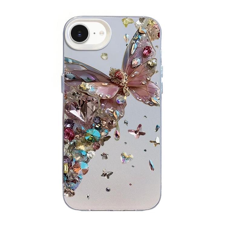 Butterfly Pattern Silver Plating PC Hybrid TPU Phone Case, For iPhone 17e / 16e, For iPhone 17 Pro Max, For iPhone 17 Pro, For iPhone 17, For iPhone Air, For iPhone 16 Pro Max