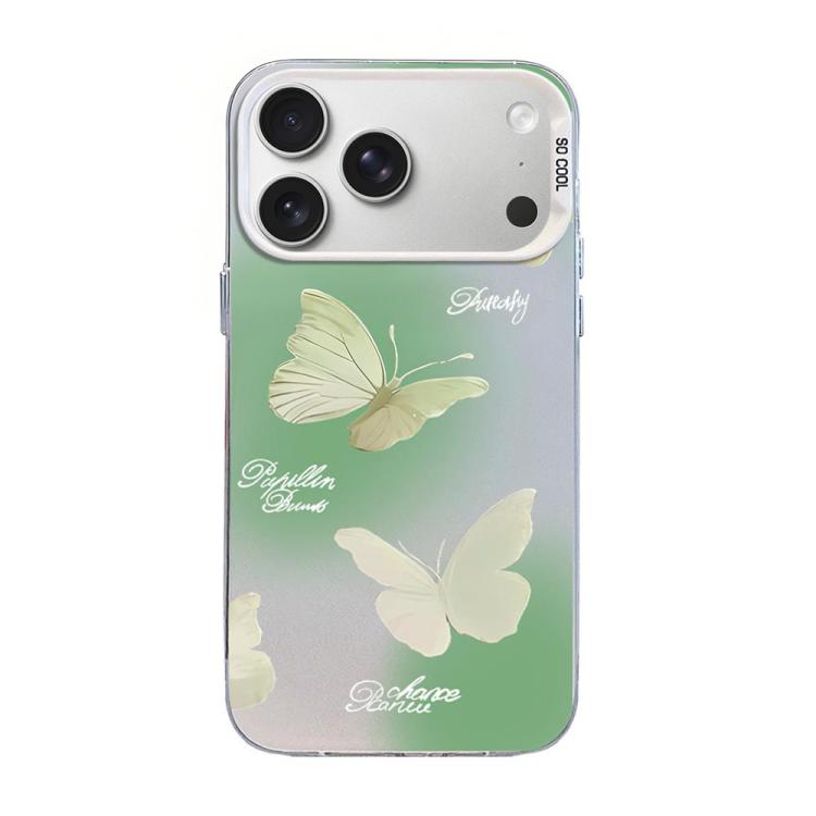 Butterfly Pattern Silver Plating PC Hybrid TPU Phone Case, For iPhone 17e / 16e, For iPhone 17 Pro Max, For iPhone 17 Pro, For iPhone 17, For iPhone Air, For iPhone 16 Pro Max