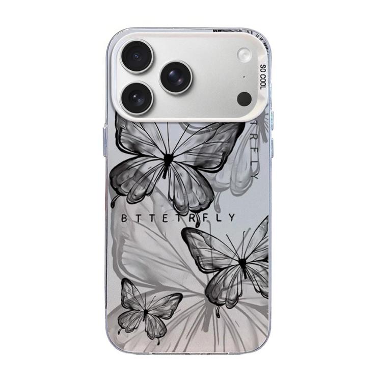 Butterfly Pattern Silver Plating PC Hybrid TPU Phone Case, For iPhone 17e / 16e, For iPhone 17 Pro Max, For iPhone 17 Pro, For iPhone 17, For iPhone Air, For iPhone 16 Pro Max
