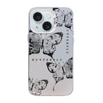 Butterfly Pattern Silver Plating PC Hybrid TPU Phone Case, For iPhone 15, For iPhone 14 Plus, For iPhone 14, For iPhone 14 Pro, For iPhone 14 Pro Max, For iPhone SE 2022 / SE 2020