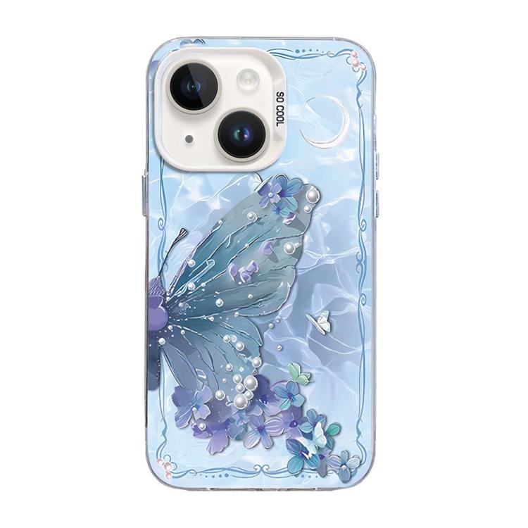 Butterfly Pattern Silver Plating PC Hybrid TPU Phone Case, For iPhone 15, For iPhone 14 Plus, For iPhone 14, For iPhone 14 Pro, For iPhone 14 Pro Max, For iPhone SE 2022 / SE 2020