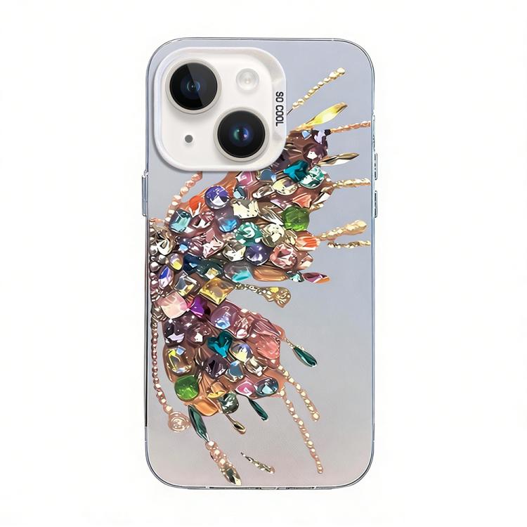 Butterfly Pattern Silver Plating PC Hybrid TPU Phone Case, For iPhone 13 Pro Max, For iPhone 13 Pro, For iPhone 13, For iPhone 13 mini, For iPhone 12 Pro Max, For iPhone 12 Pro